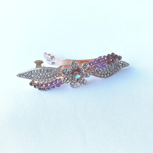 Miniatura 3 de Briskyloom 3 piezas de diamantes de imitación vintage retro pasadores de pelo brillantes de diamantes de imitación de metal francés clip accesorios