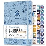 Clever Fox Fitness & Food Journal - Nutrition & Workout Planner for Women & Men - Diet & Gym Exercise Log Book with Calendars, Diet & Training Trackers - Undated, A5 Size, Hardcover (Light Blue)