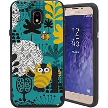 CasesOnDeck Case for [Samsung Galaxy J7 2018/ J7 Crown/ J7 Refine/ J7 Top/ J7 Star/ J7 Aero] - Dual Layer Slim Defender Bump and Drop Protection Teal Owls