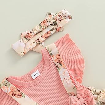 Baby Girl Floral Romper Dress Newborn 0 3 6 12 18 Months Clothes Outfit