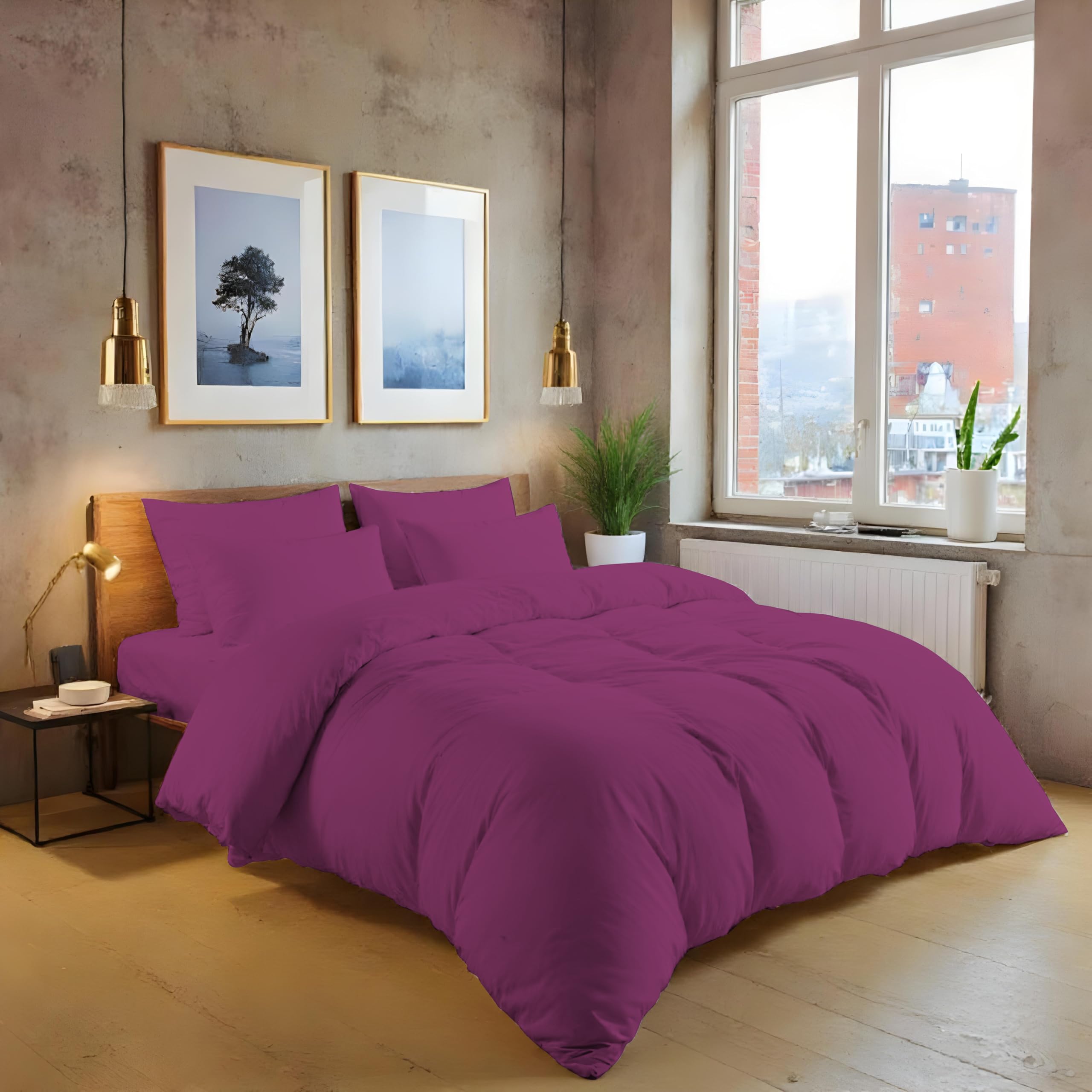 Housse de couette violette en coton égyptien, la promesse de matins doux et sereins