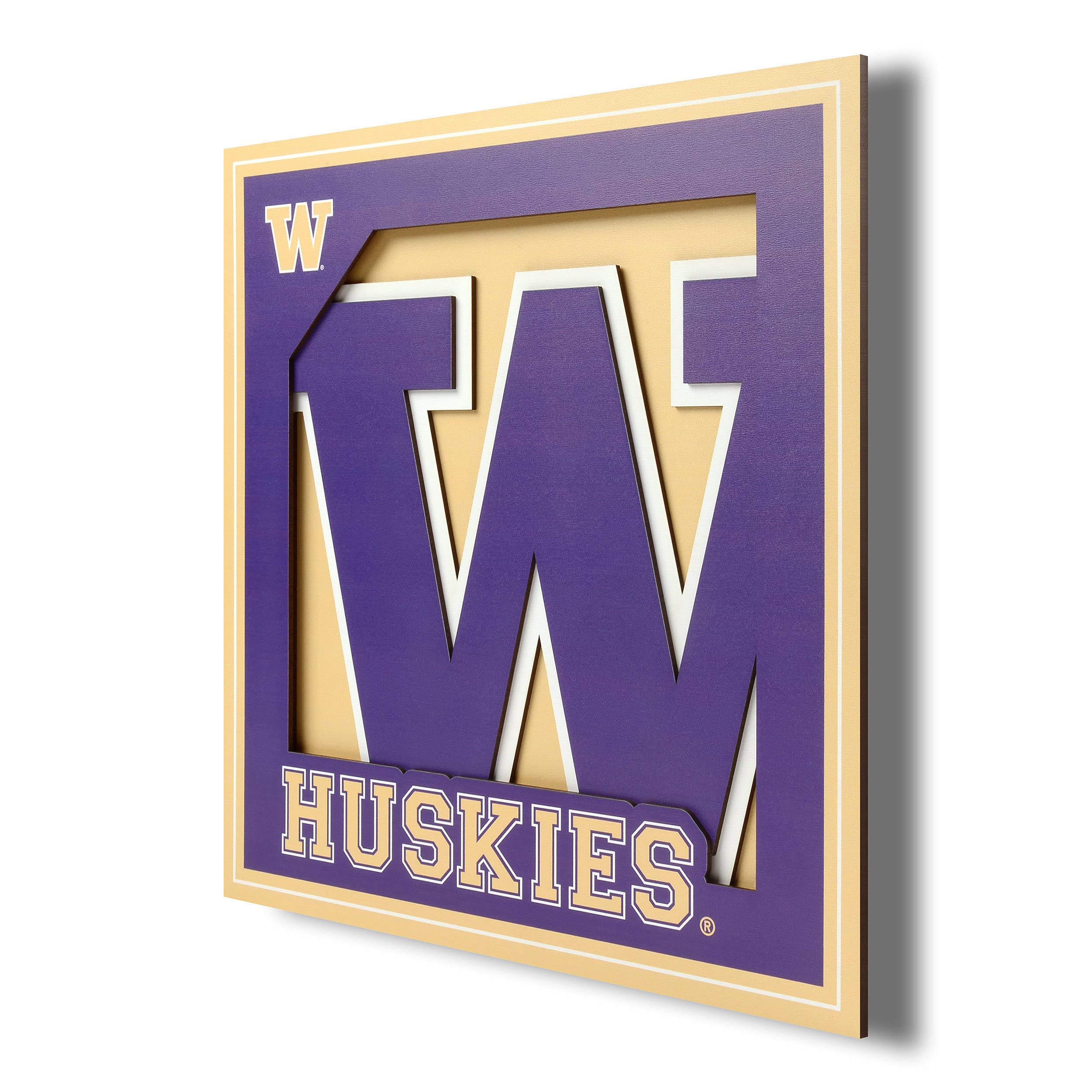 YouTheFan NCAA Washington Huskies 3D Logo Series Wall Art - 12x12