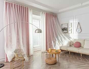 2枚組 遮光カーテン 姫風 三重一体型カーテン おしゃれ インテリア 雑貨 カーテン 遮光 レース おしゃれ セット 一体型カーテン 2枚組