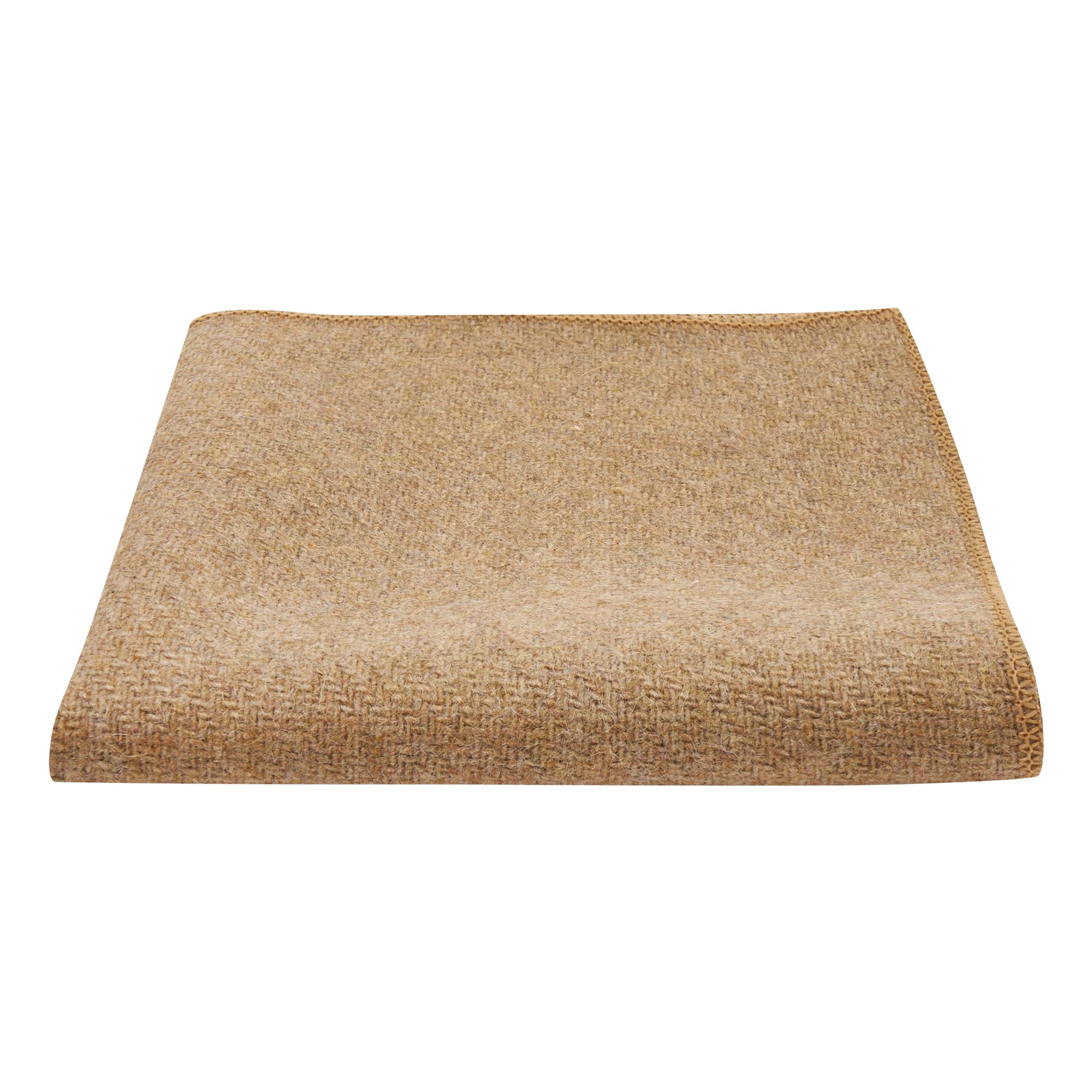 King & Priory Coffee Brown Woven Wool Pocket Square, Handkerchief