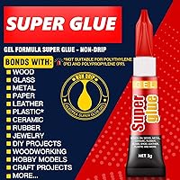 Vista 4 de 3 gramos (Paquete de 24) Súper pegamento gel de un solo uso, adhesivo súper rápido, espeso y fuerte, pegamento cianoacrilato para plásticos duros