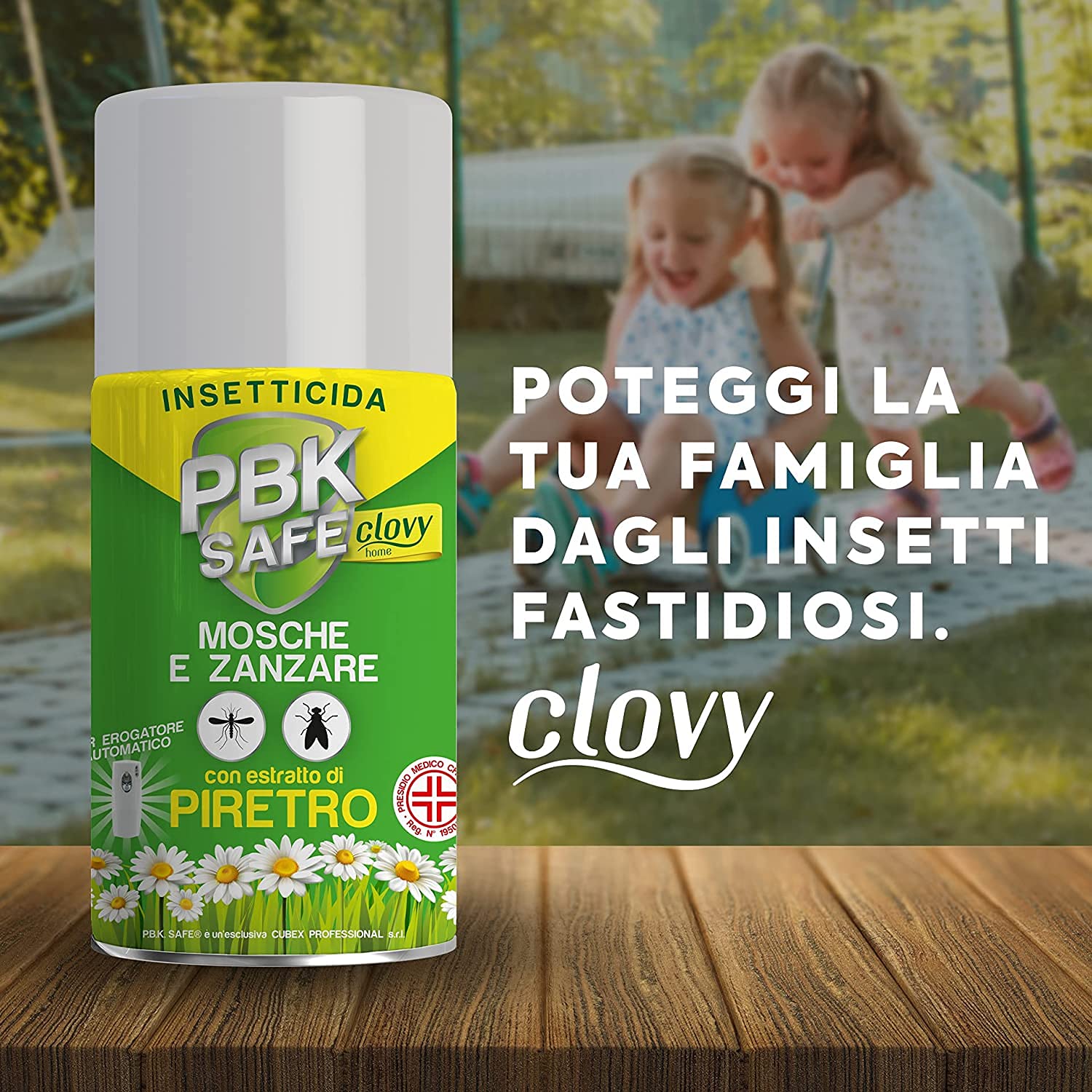 CLOVY PBK Safe Home INSETTICIDA AEROSOL con PIRETRO Naturale Stop a Mosche E ZANZARE 3PZ