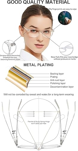 Miniatura 4 de MARE AZZURO Gafas de bloqueo azules redondas para mujer, gafas transparentes de moda para juegos de computadora