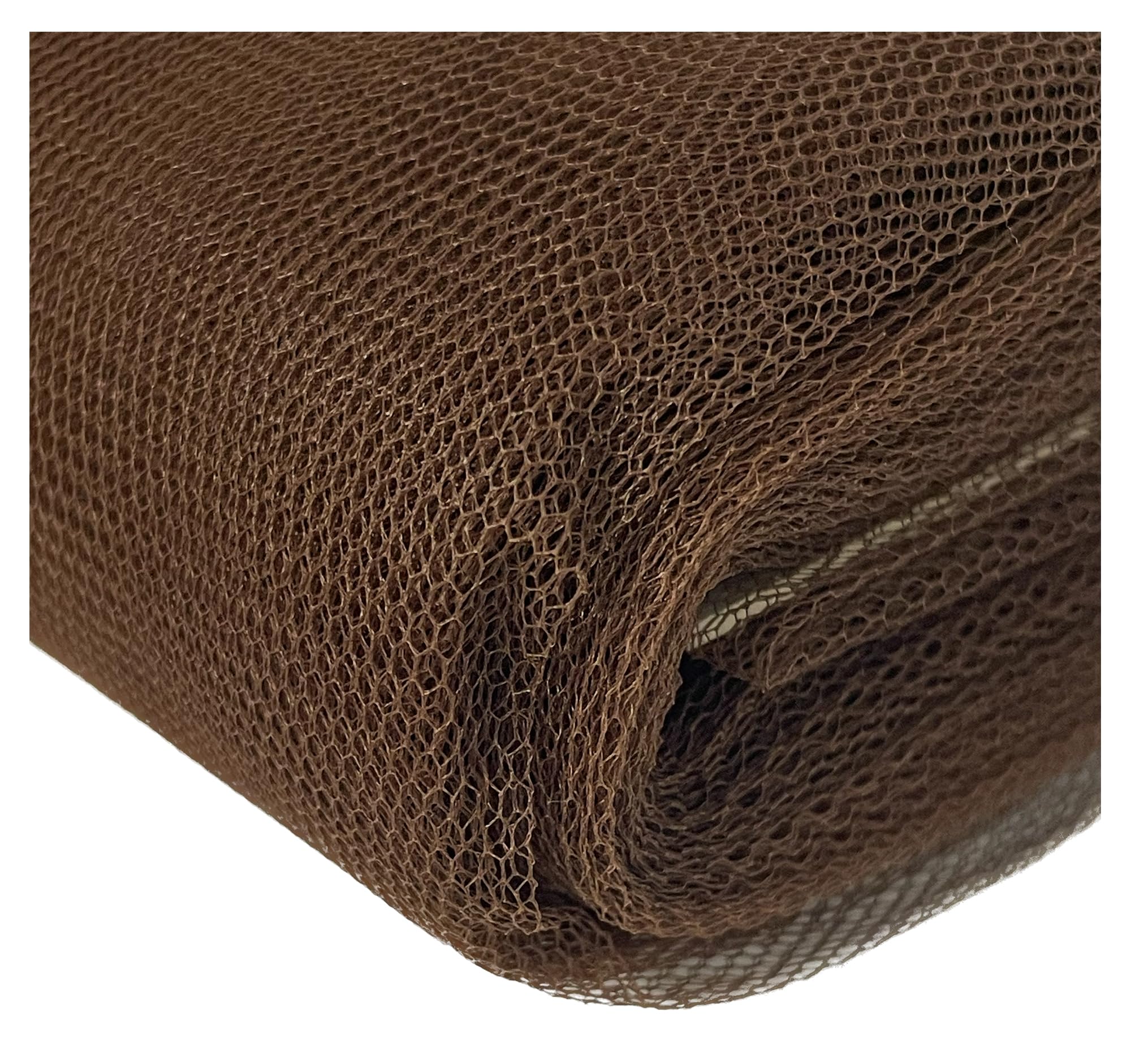 Thefabrictrade Peat Brown Dress Net Fabric 100% Polyester Flare Free Tutu Tulle Mesh Veil Bridal Material (Sample)