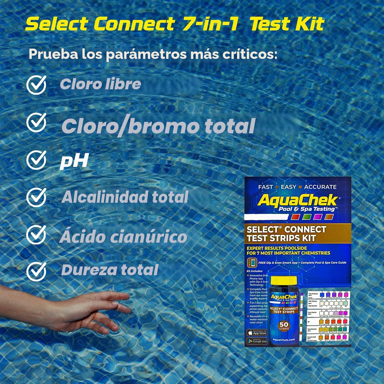 AquaChek 541604A Seleccione Kit Tira de Prueba para Piscina
