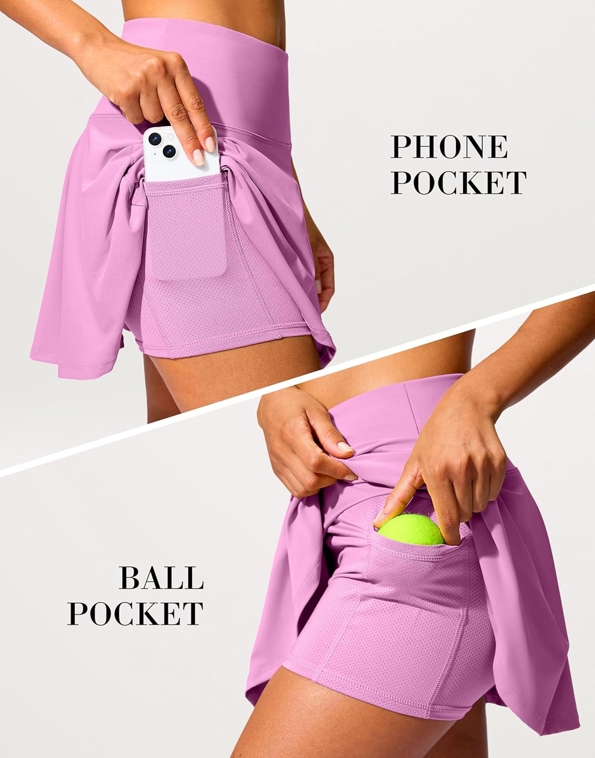 SANTINY 14" Tennis Skirt Golf Skorts with Pockets Tummy Control Shorts Pleated Skirts for Women Athletic Dressy Casual - Image 5