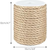 Vista 2 de joycraft Cuerda de yute de 0.315 pulgadas, cuerda de yute fuerte y resistente, cuerda de cáñamo decorativa marrón para obras de arte, jardinería