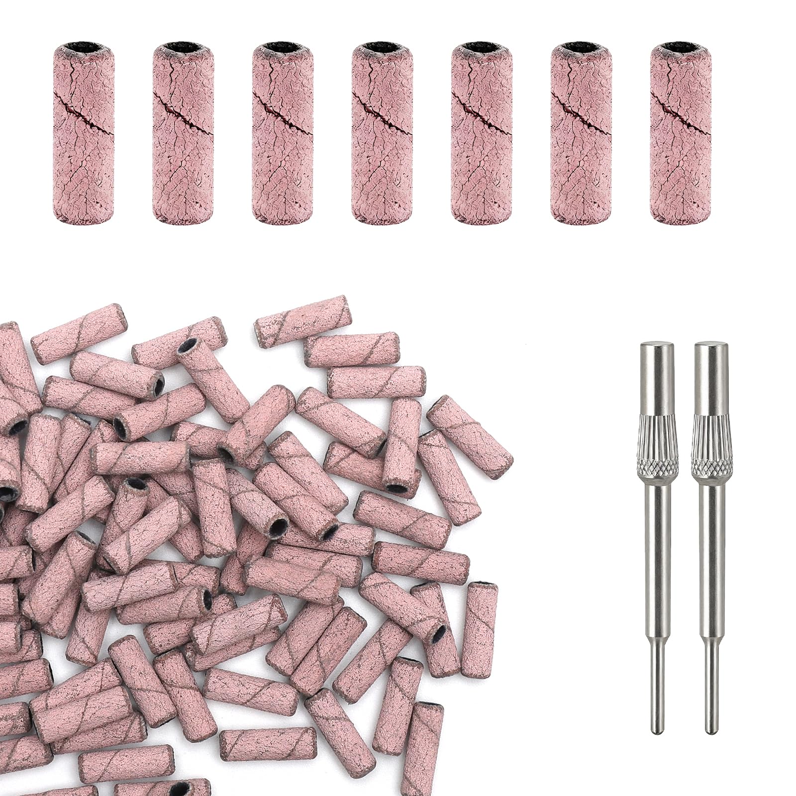 100 Piezas Bandas de Lijado Grano 240, Ultrafino Lijas para Uñas con 2 Brocas de Uñas, Profesionales Taladro Máquina Lima Electrica para Manicura