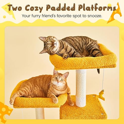 Miniatura 14 de MWPO Árbol de gato rosa de 63.8 pulgadas para gatos de interior, torre para gatos de varios niveles con postes rascadores cubiertos de sisal