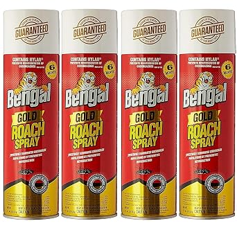 Bengal Roach Killer, 11 oz, Can, Viscous Liquid, Mild Ethereal, Spray, 4 Count