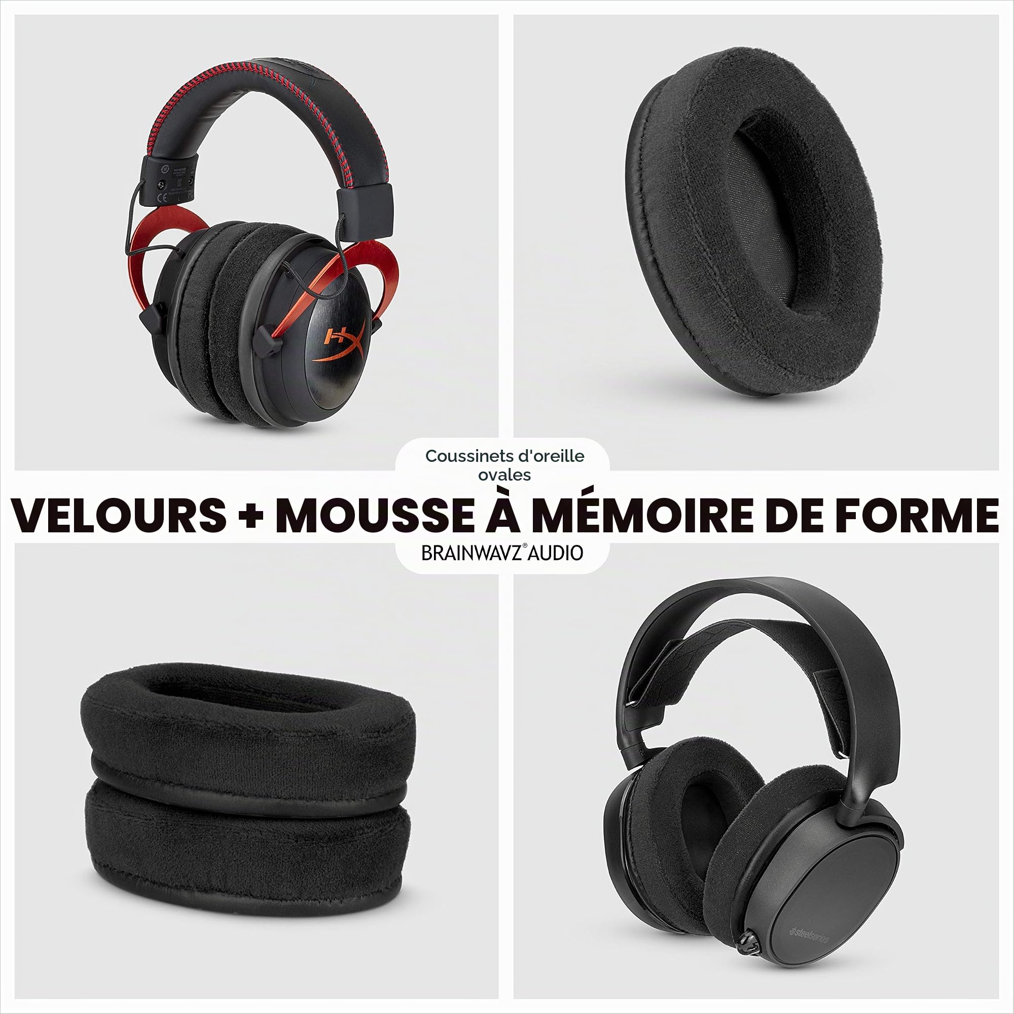 Brainwavz Coussinets en mousse à mémoire de forme Adaptés pour de nombreux casques AKG, HiFiMan, ATH, Philips, Fostex, Grado, Sony Ear Pad