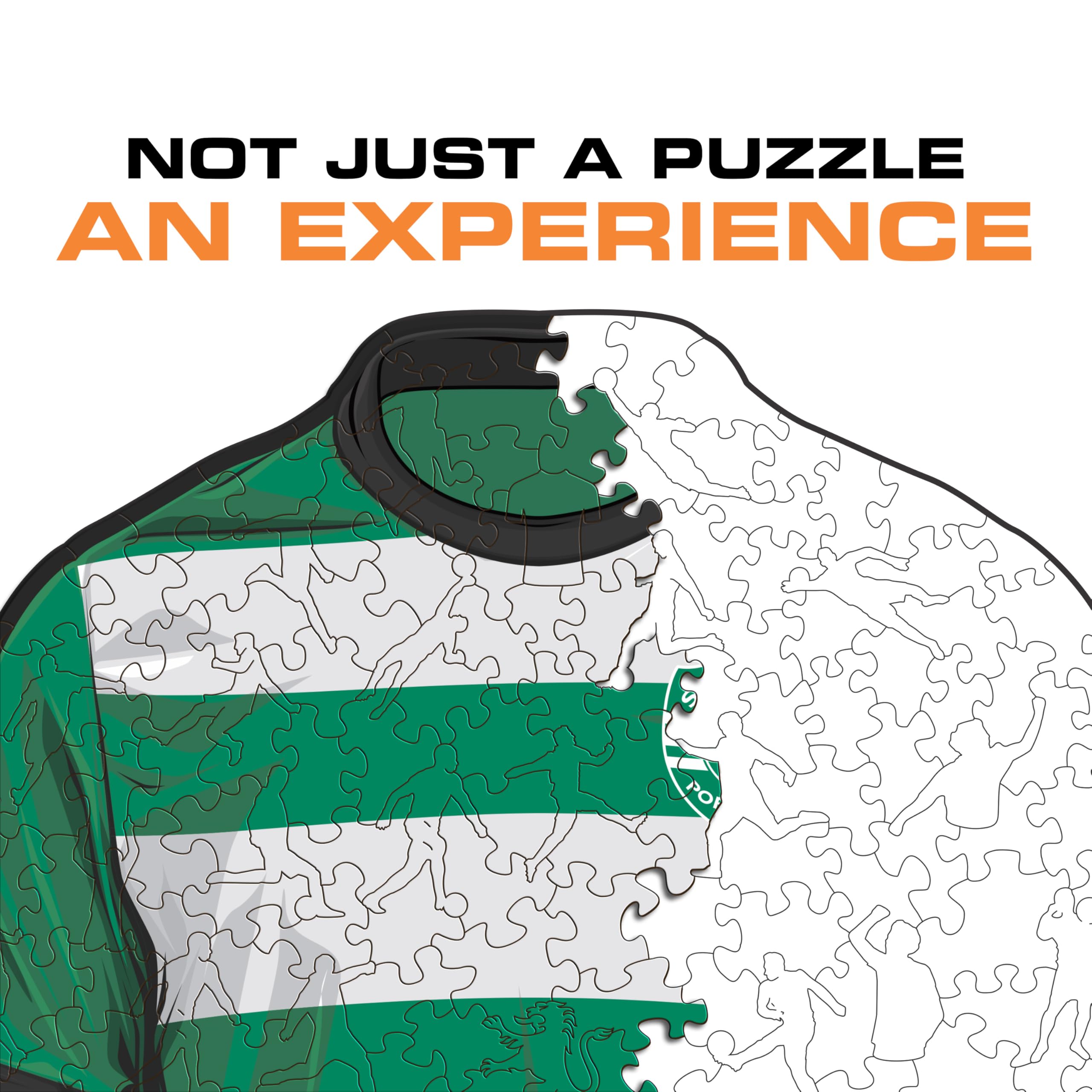 Iconic Puzzles, Sporting CP Jersey, Officially Licensed Wooden Puzzle, 100% Sustainable, Gift for Adults and Children Size M - Image 4