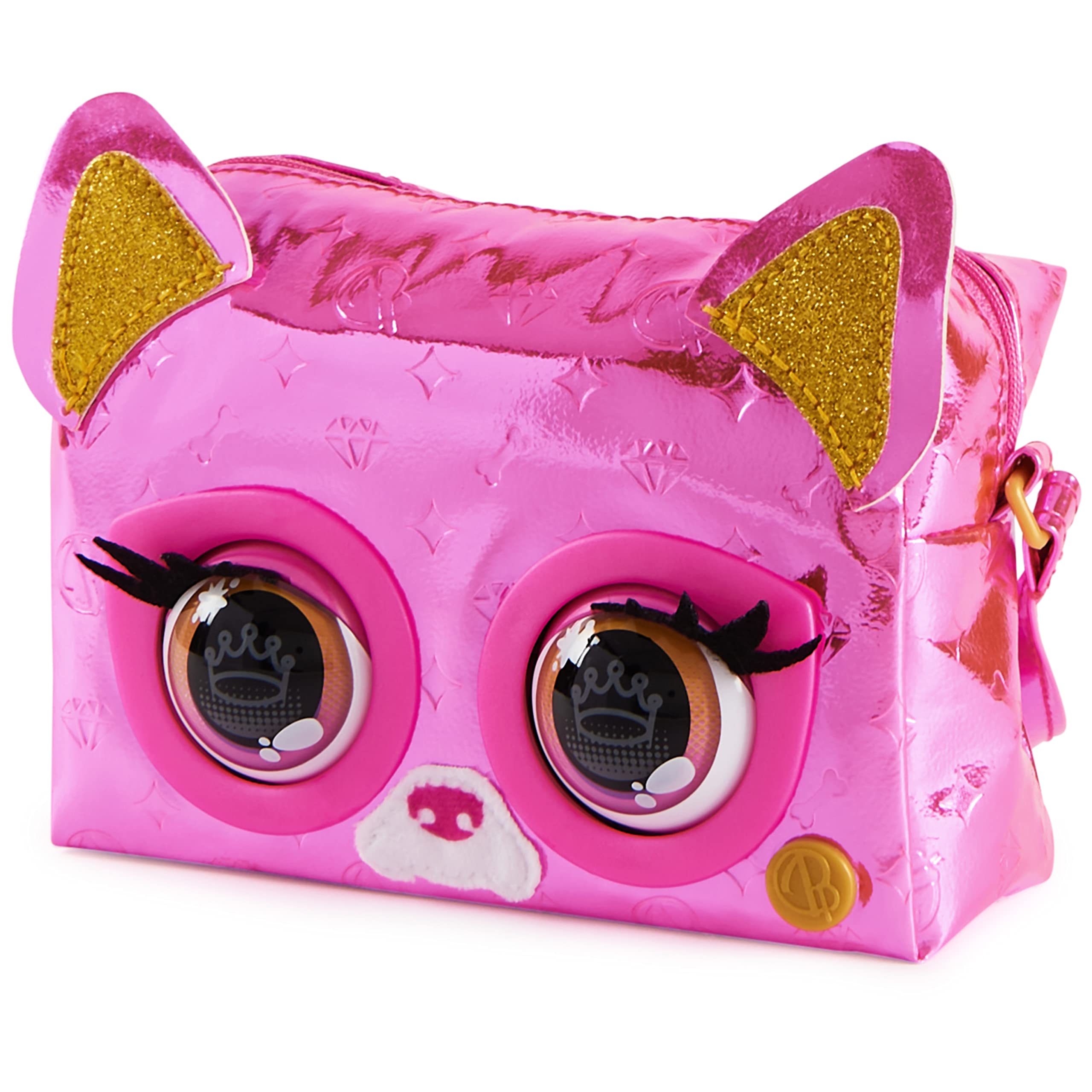 Purse Pets, Metallic Mood, Flashy Frenchie, Animal et Sac à bandoulière interactif avec Plus de 30 Effets sonores et réactions, Jouets pour Filles