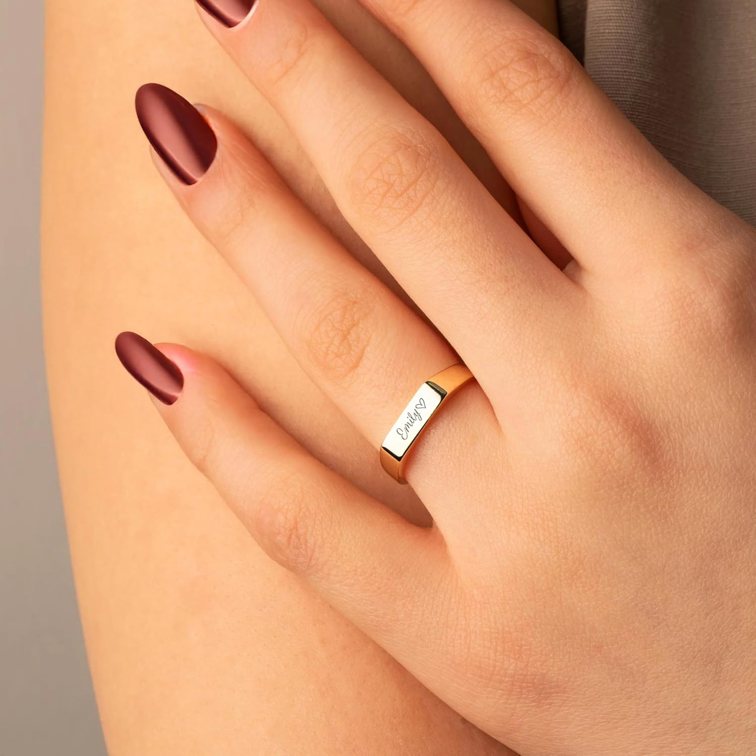 Personalized Name Ring, Custom Engraved Stacking Ring, Mother's Day Gift for Her, Dainty Jewelry Gift for Women, Birthdays, Bridesmaids, Anniversaries, Christmas, Friends, Moms and Grandmas - Image 4