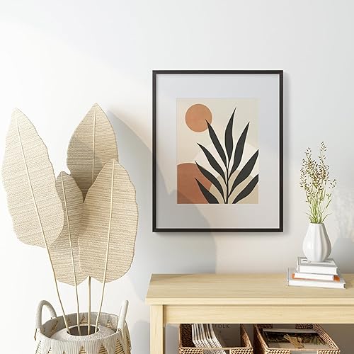 Miniatura 6 de Marcos de 16 x 20 pulgadas con paspartú de 11 x 14 pulgadas, juego de 2 portarretratos grandes, acabado de madera maciza color negro grisáceo y