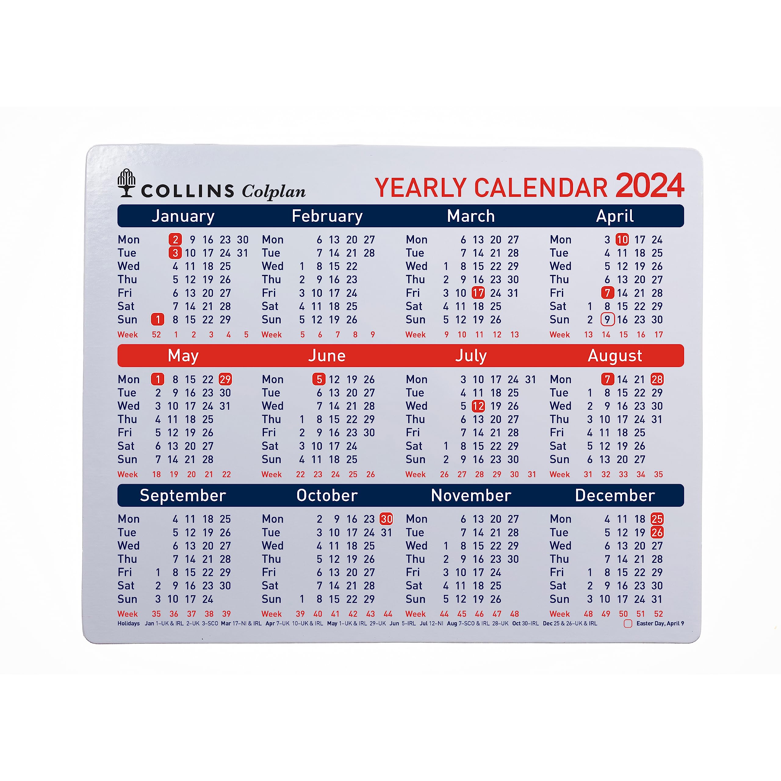 CollinsColplan 2024 Yearly Desk Calendar 210x260mm (CDS1-24)