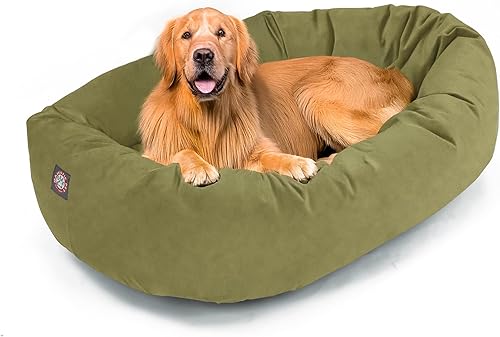 Miniatura 22 de Majetic Pet Products - Cama en forma de bagel para perro, de gamuza color gris, 40 pulgadas, con reposacabeza