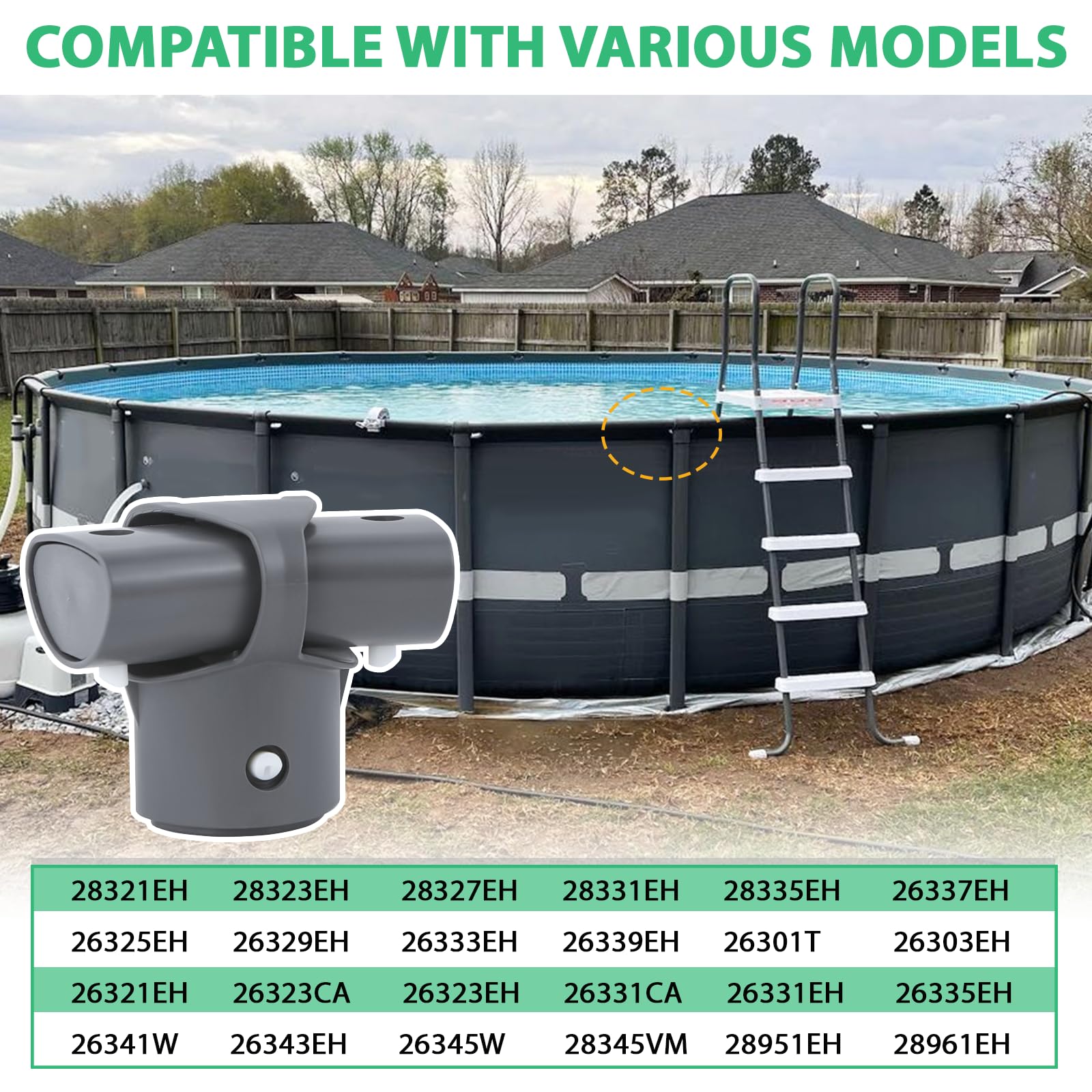 12427 - Junta de viga y pata de piscina 12427T de repuesto para intex, 2 unidades