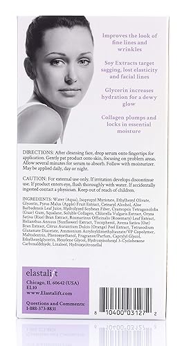 Miniatura 9 de Elastalift Suero facial de ácido hialurónico - Suero facial hidratante, reafirmante y rellenador para antienvejecimiento - 1 oz