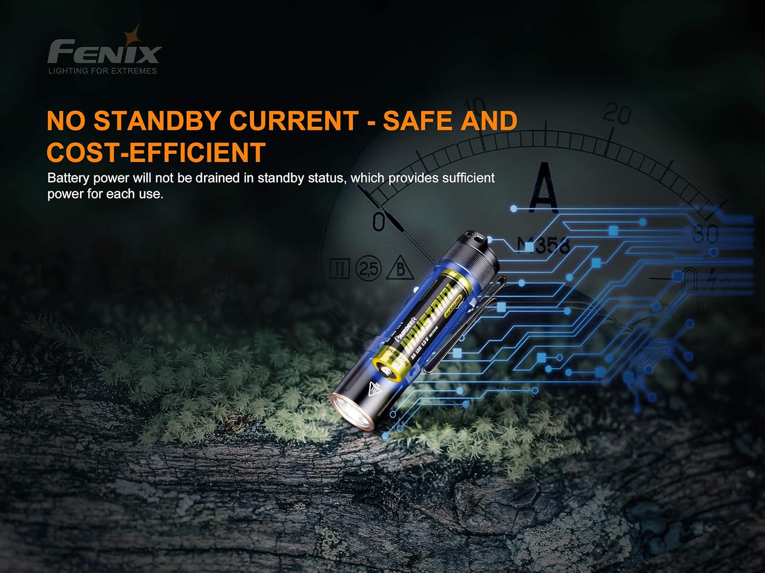 Fenix E12 V 2.0 160 Lumen Flashlight, Black, E12V2BK