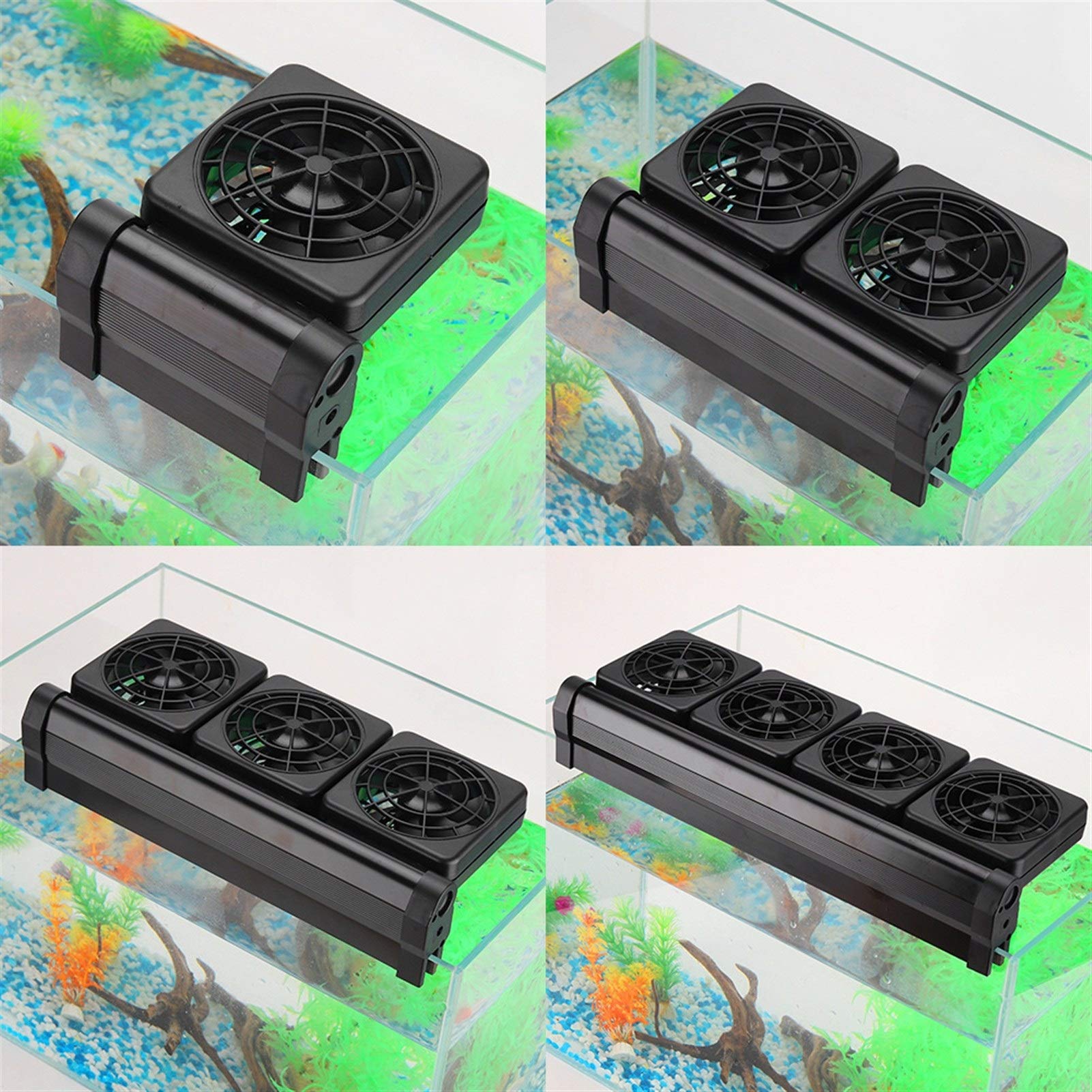 Riscaldatore per Animali Domestici Acquario Muto del Ventilatore Automatico della Temperatura di Controllo Ventola di Raffreddamento Fish Tank di Raffreddamento ad Acqua (Size : 4 Fan)