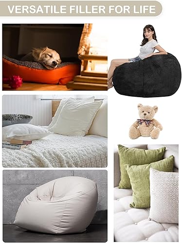 Miniatura 5 de HDMLDP Relleno de bolsas de frijoles de 10 libras de alta densidad, relleno de almohada de espuma viscoelástica triturada Big Joe, relleno de cojín