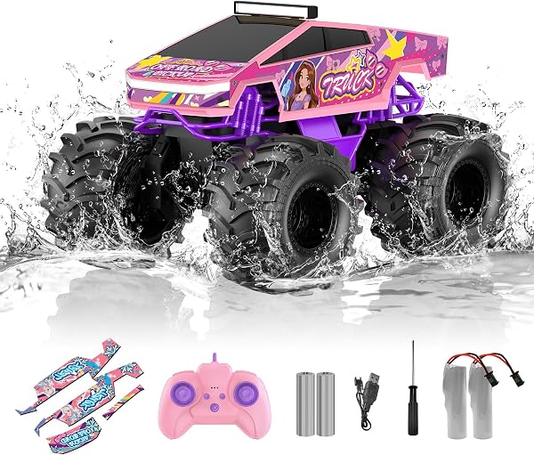 1:18 Pink Amphibious Remote Control Monster Truck