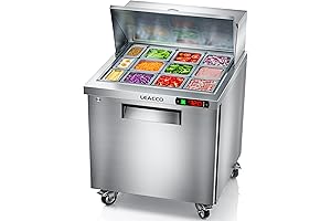 Compact Mobile Prep Kitchen: 28" Refrigerated Prep Table with 12 Pans
