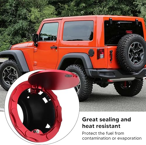 Miniatura 4 de Tapa del depósito de combustible de repuesto para Wrangler JK Rubicon Sahara 2007-2018, para accesorios ilimitados de 2 puertas y 4 puertas, no