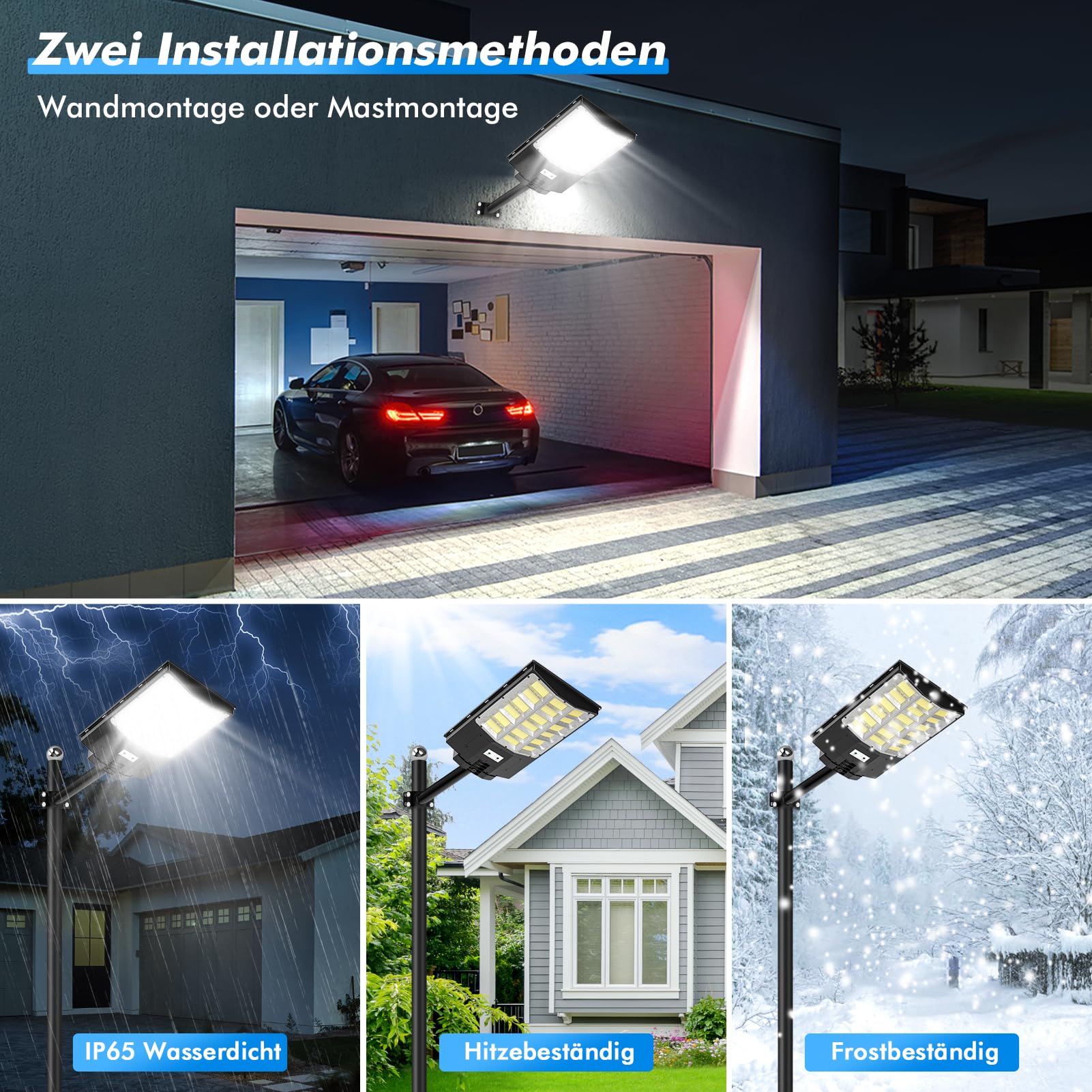 1200W Farolas Solares Exterior,Impermeable IP65 Farol Solar Exteriors con Control Remoto,120000LM 6500K Farola Solar Exterior Potente con Sensor de Movimiento,para Jardín, Estacionamiento