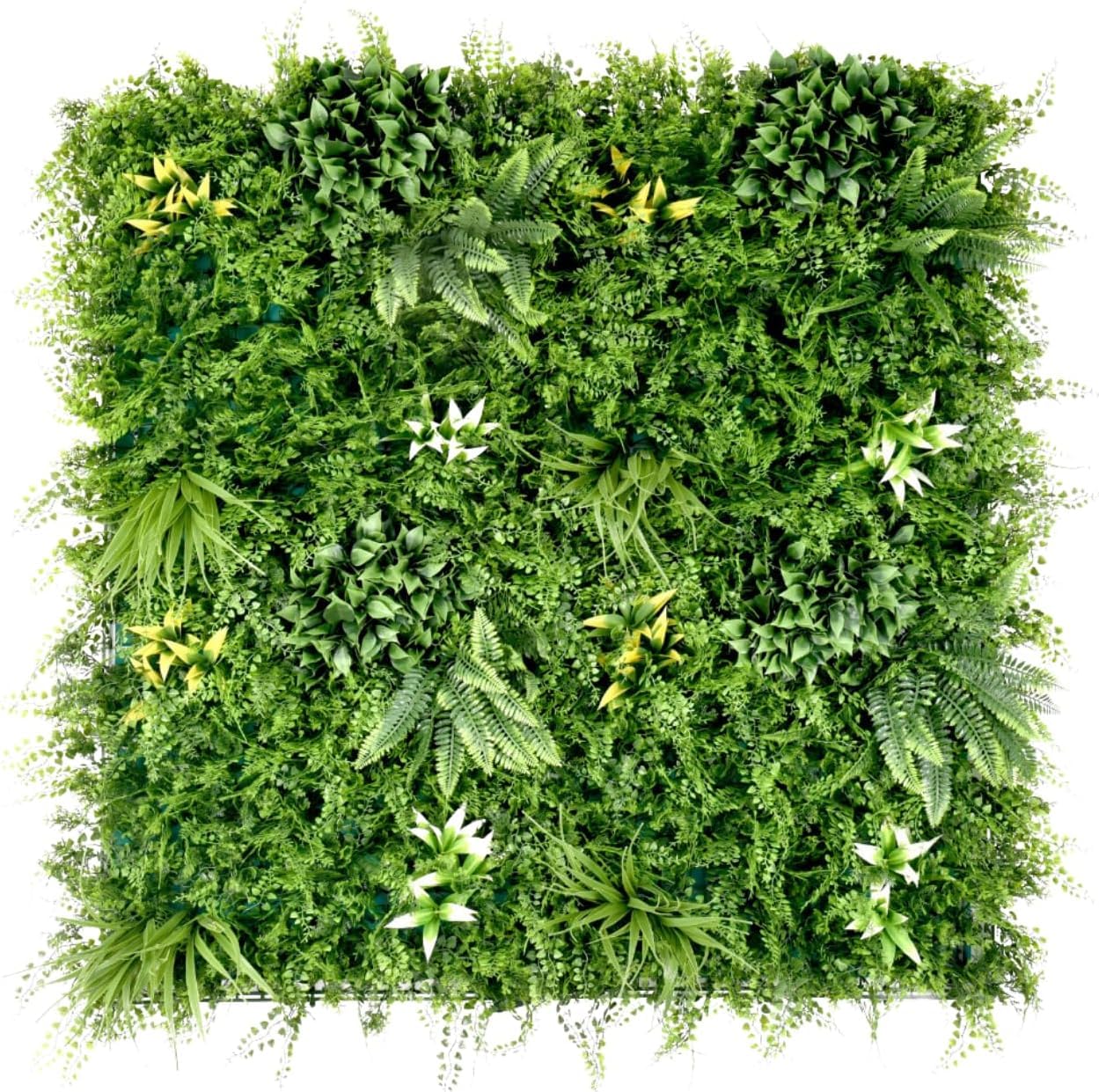 M.J COMFY-LIFE Artificial Hedge Plant Panels 100 x 100cm Grass Plant Wall Panels Green Privacy Living Wall Fence Screening Home Garden Spring Leaf Backdrop for Indoor Outdoor (Type B)