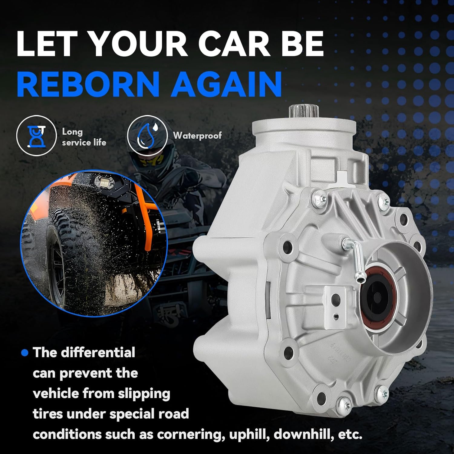 705502546 Rear Differential Fits for 2013-2021 Can Am 1000R, Outlander 800r 850 1000 XMR Replacs OE# 705501723 705502178 705502090