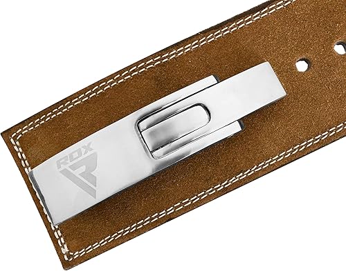 Miniatura 8 de RDX Cinturón de levantamiento de pesas para formación de piel de vaca ejercicio, culturismo, Marrón