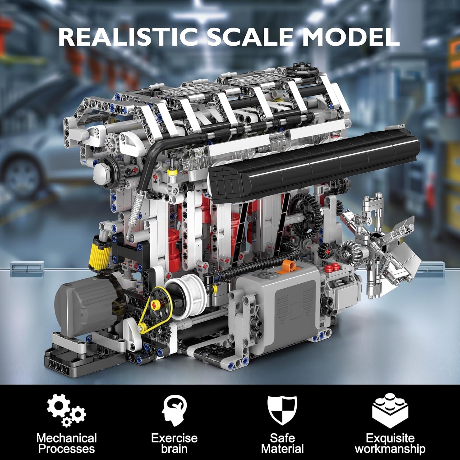 Realistic scale model of the L4 engine building kit.