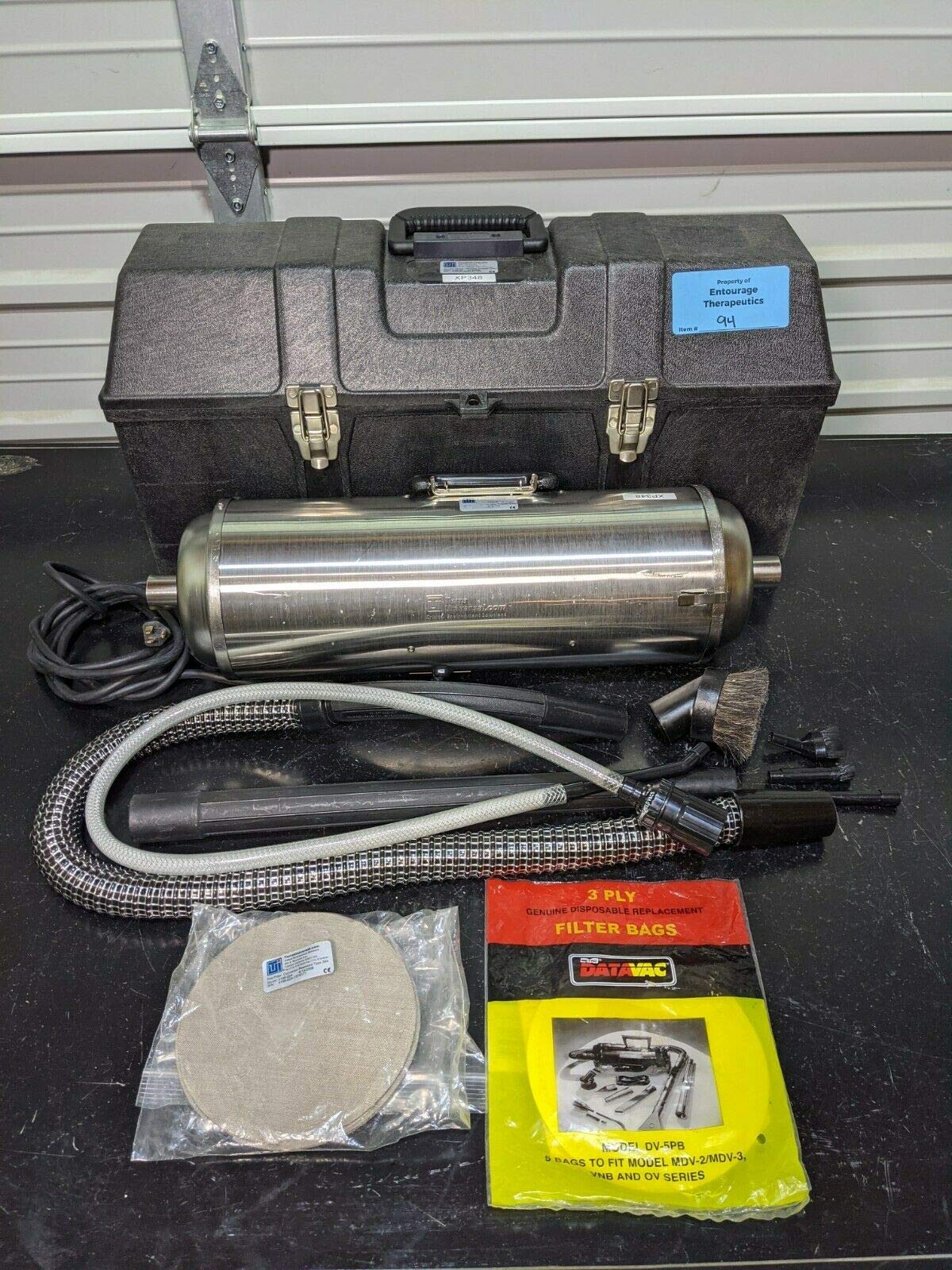 5100-00 MicroVac Portable Cleanroom Vacuum Cleaner, 120V, 7" Diameter, 22.5" Length, Stainless Steel