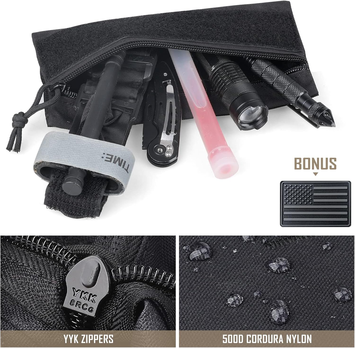 WYNEX Tactical Tool Zipper Pouch, Bag Insert EDC Organizer Utility Admin Storage Pocket Accessories Snack Pouch with Hook Backing for MK3 MK4 Chest Rig - Image 5