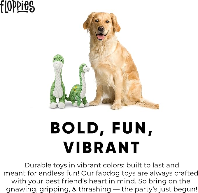 Juguete para Perro fabdog Floppies Plush Large Brontosaurus miniatura 4