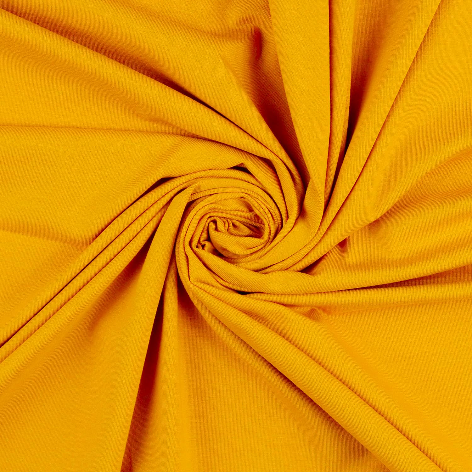 TheFabricTrade Ochre Premium Plain Cotton Jersey Knit Fabric Elastic Lycra Stretch Textile Clothing Dressmaking T-Shirt Elastane Material - 200cm x 150cm (2 Metre) โ image 1