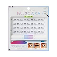 FALSCARA Clear Band False Eyelashes Lash Extension Kit Feathery Wispy Natural Volume 8mm-10mm-12mm Includes Bond Seal Precision Applicator