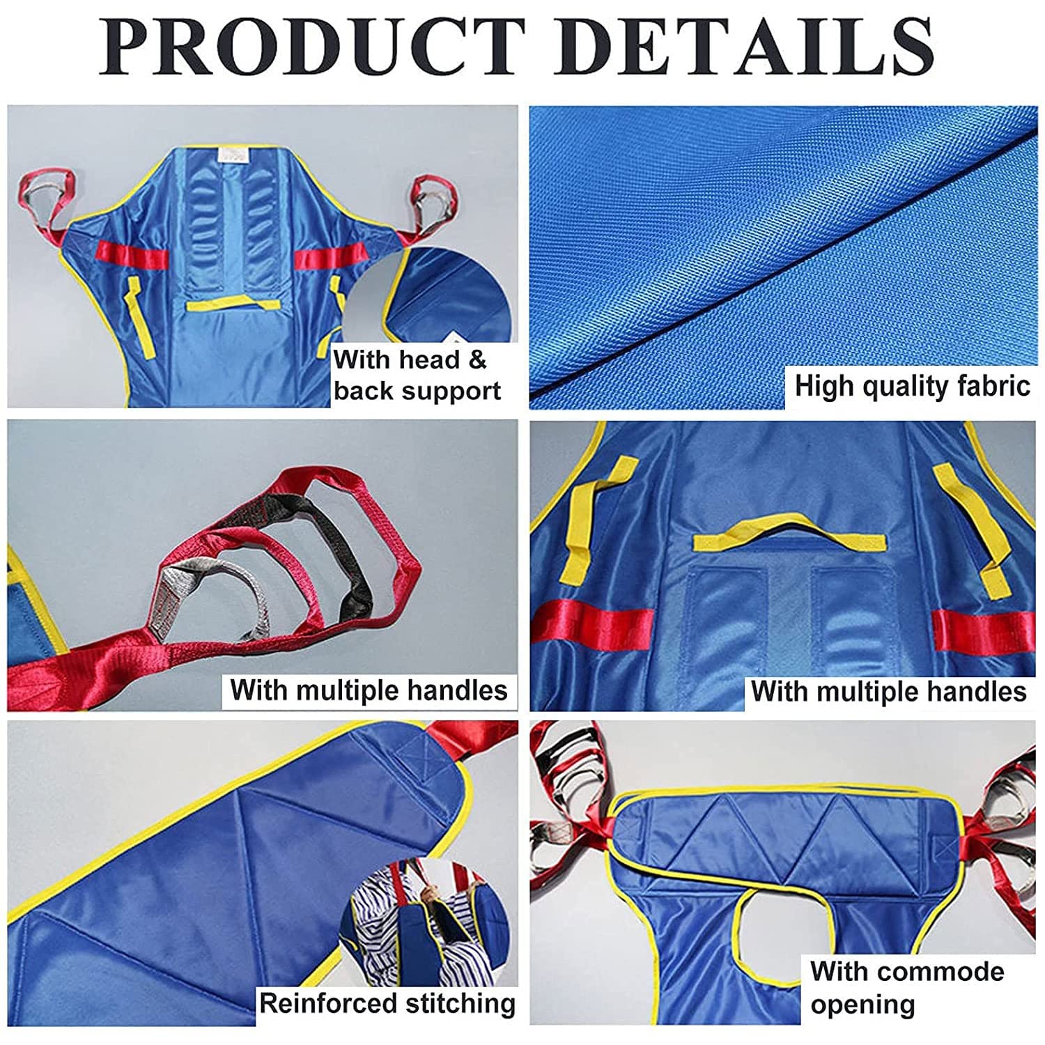 Arnés Elevación Paciente Cuerpo Completo, Grúa de Paciente, Eslinga De Elevación con Accesorios De Bucle,para Posicionamiento Y Elevación De La Cama,Enfermería