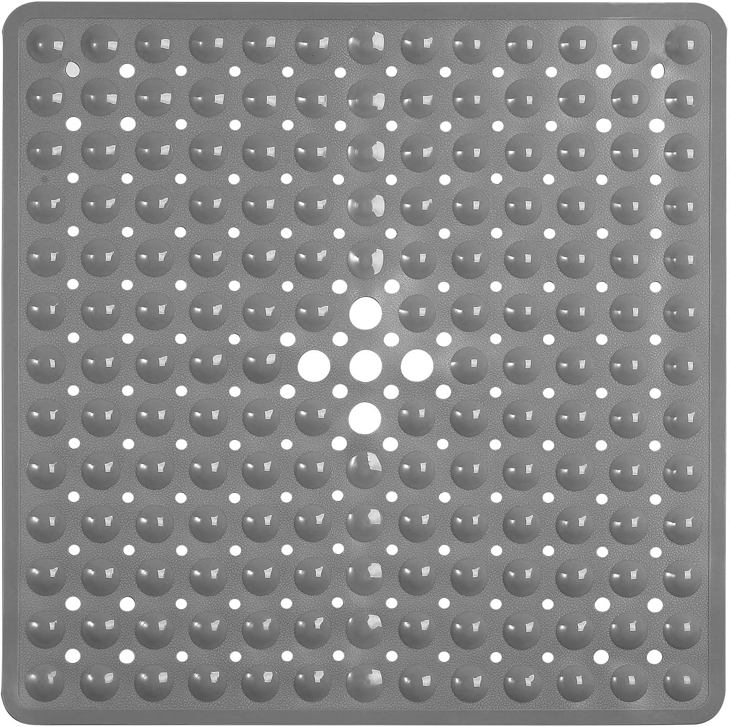 YINENN Shower Mat Square Bathroom Mats 21 x 21 inches with Suction Cups and Drain Holes