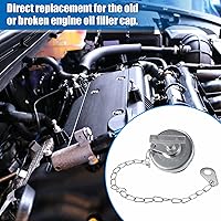 Vista 3 de uxcell Tapa universal de llenado de aceite de motor de 2 pulgadas con cadena para motores N14 L10 M11 ISM Deisel
