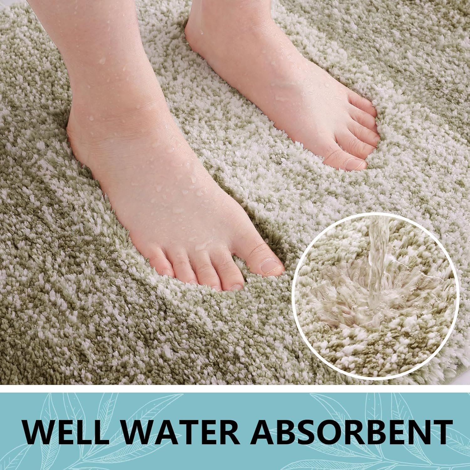 Arotive Microfiber Bathroom Rugs, Shaggy Soft and Absorbent Bath Rug, Non-Slip, Thick Plush Machine Washable Dry Bath Mats for Bathroom, Tub and Shower, 36x24, Coffee, Rectangular