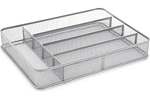 TQVAI Mesh Utensil Drawer Organizer Tray for Utensil Flatware