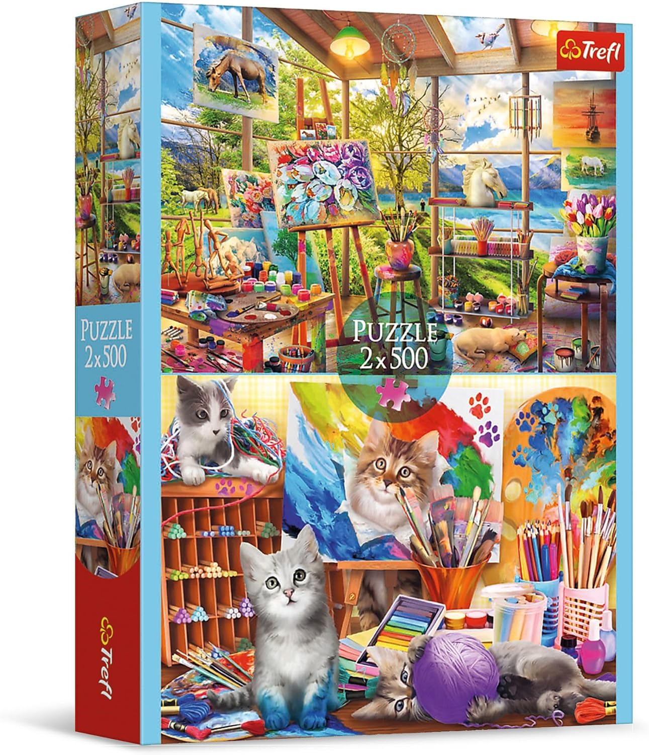 Trefl The Art of Painting 2x500 Piece Jigsaw Puzzle, 19"x13" Print, Two Separate Illustration, DIY, Creative Fun, Classic Puzzle for Adults and Children from 10 Years Old