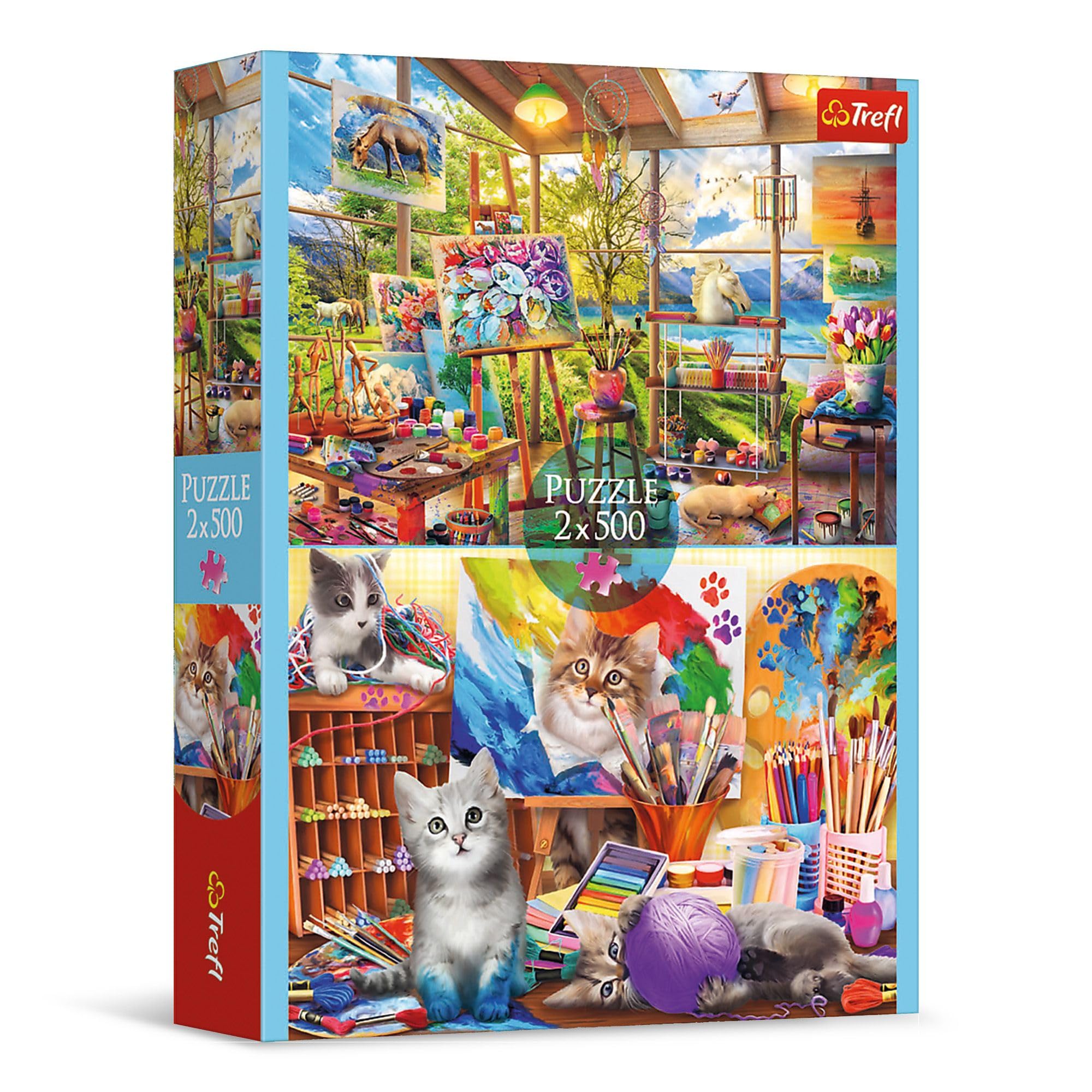 Trefl 2-in-1: Art of Painting-2 x 500 Pieces-Set of Two Puzzles, DIY, Creative Entertainment, for Adults and Children from 10 Years, Multicoloured, 37530